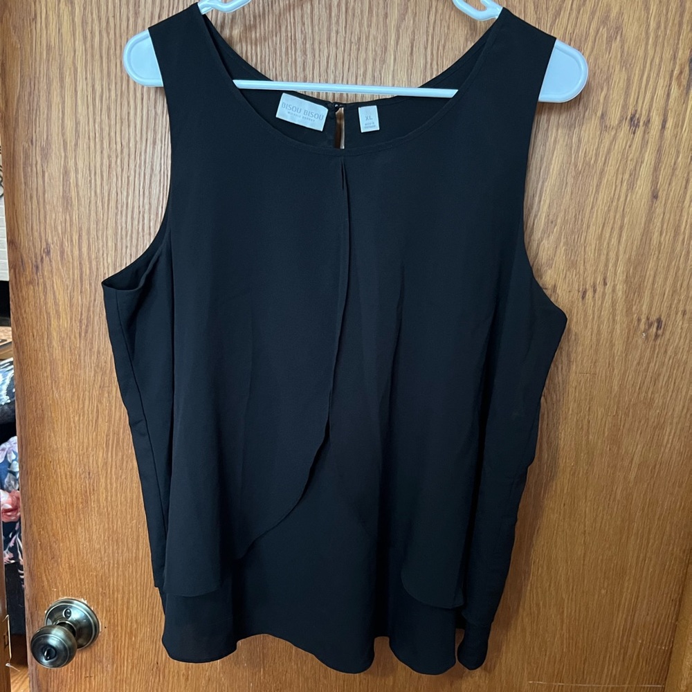 Bisou Bisou Black Tank Blouse